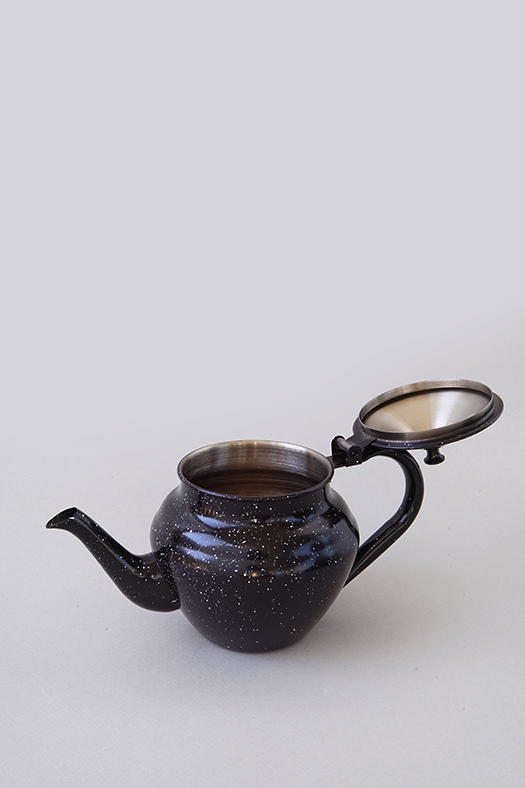 steel teapot - black