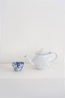 steel teapot - white