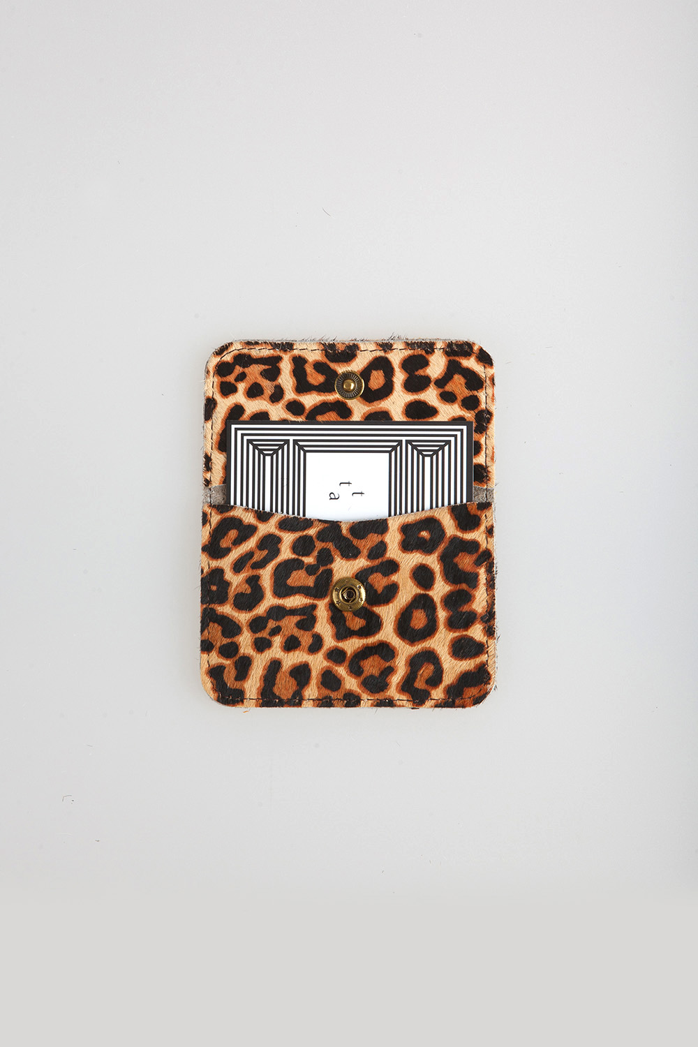 fur card wallet - leopard