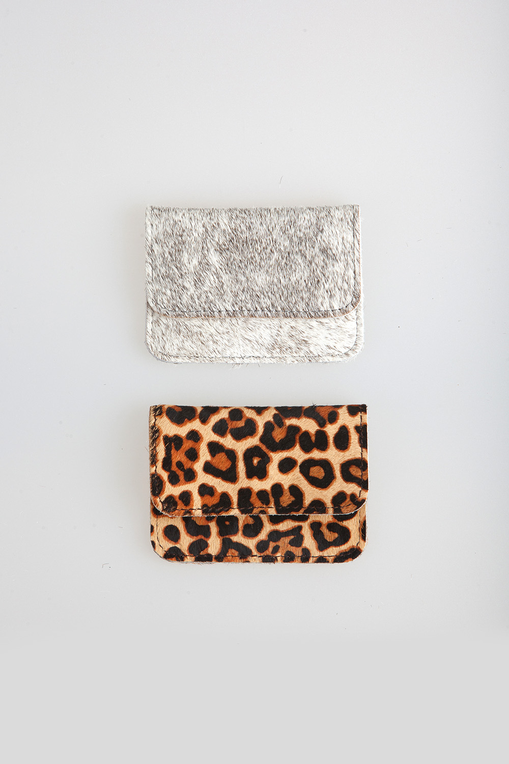 fur card wallet - silver