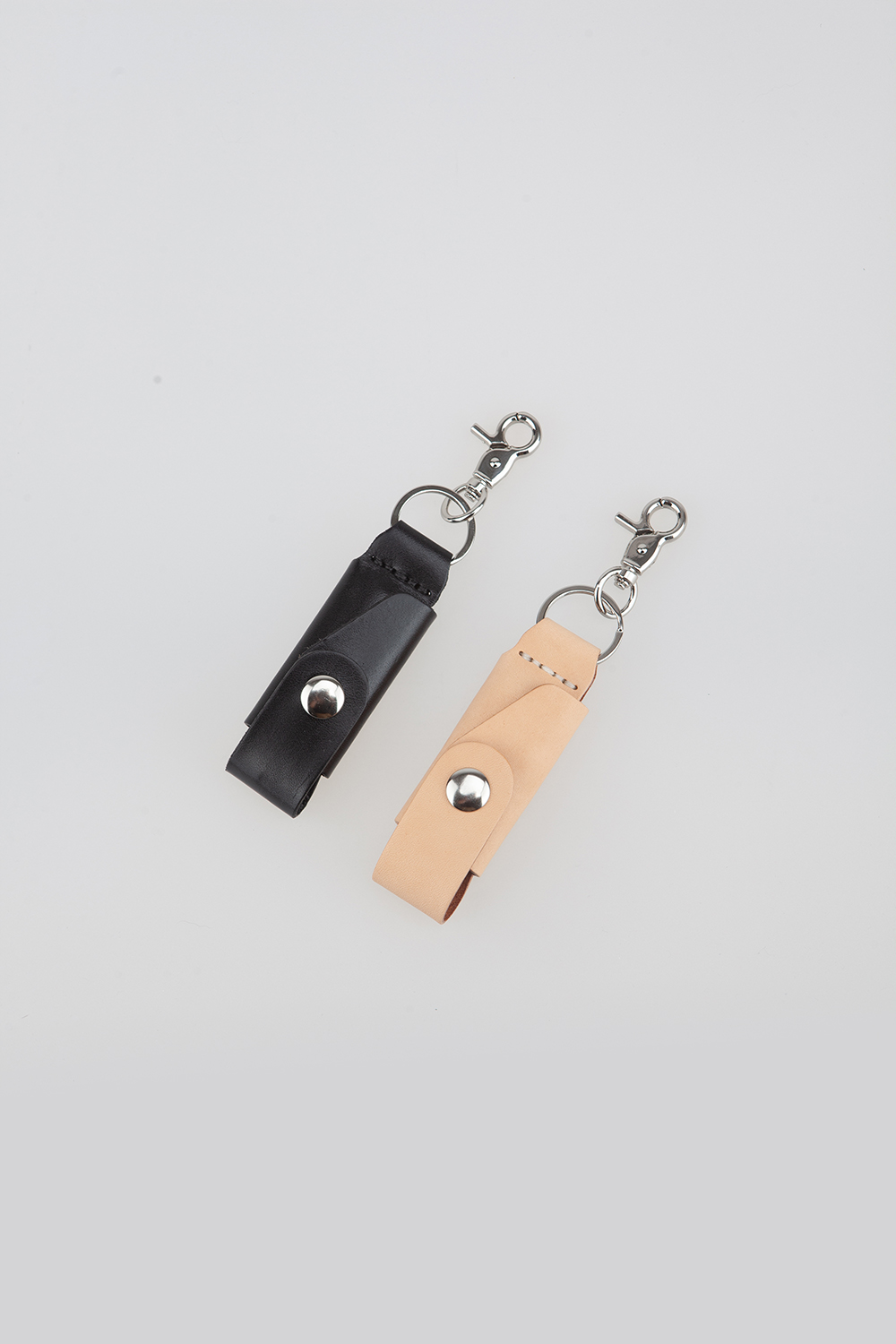 leather lighter keyholder - beige