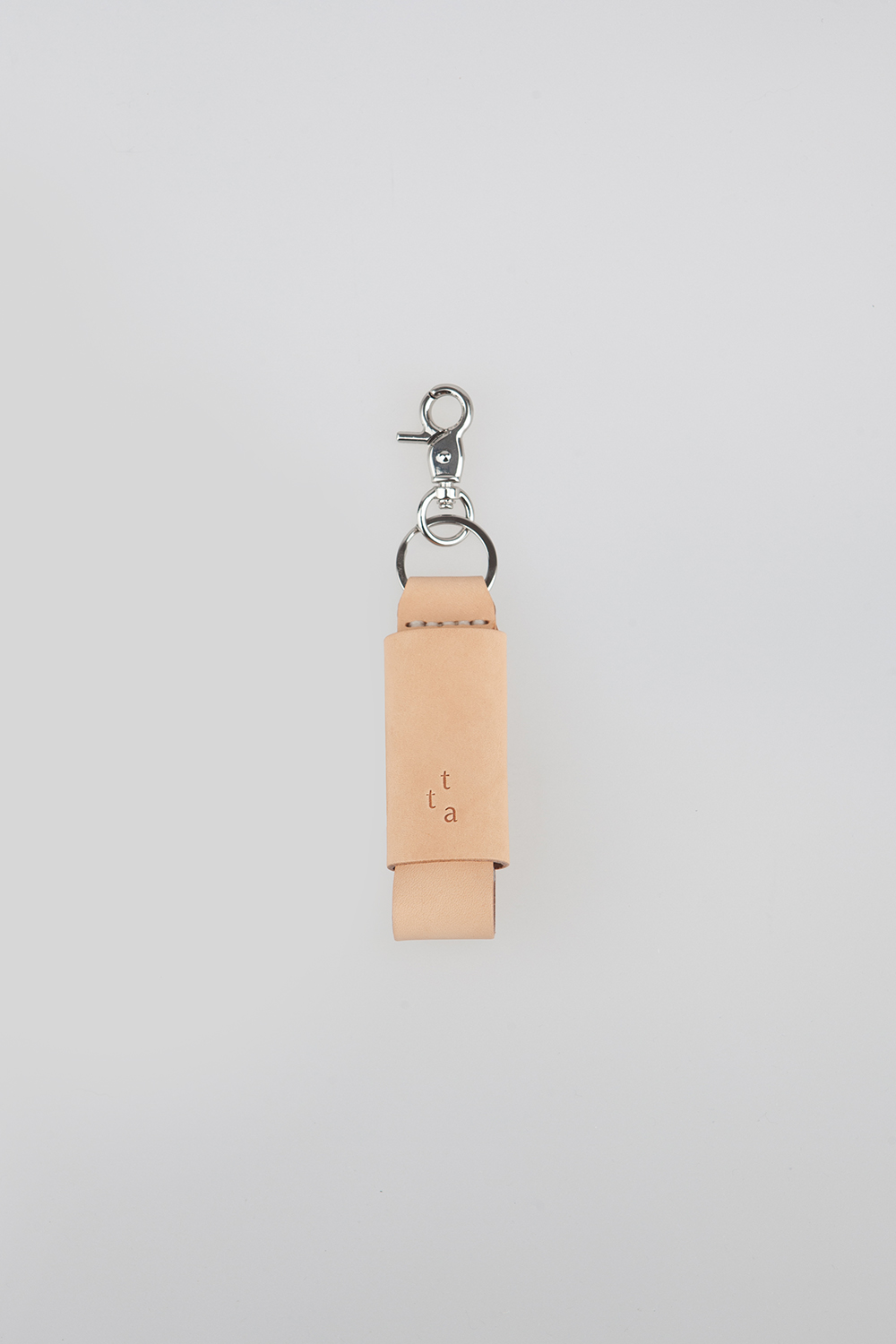 leather lighter keyholder - beige