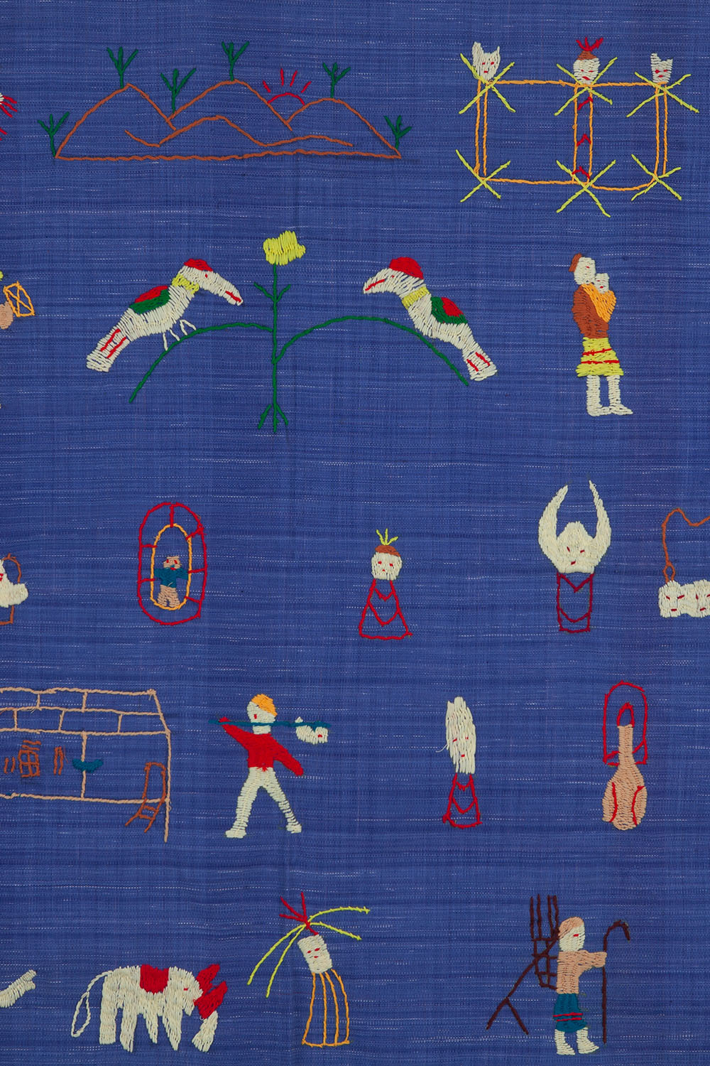 embroidery blanket - blue