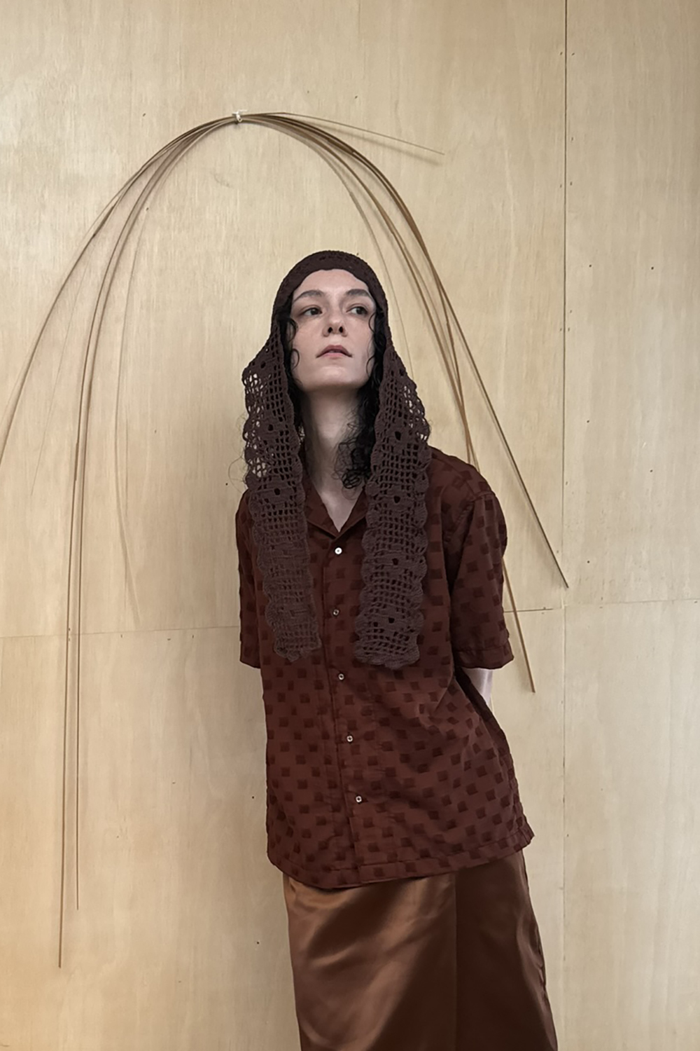 woven hat long ear - brown (예약11/17)