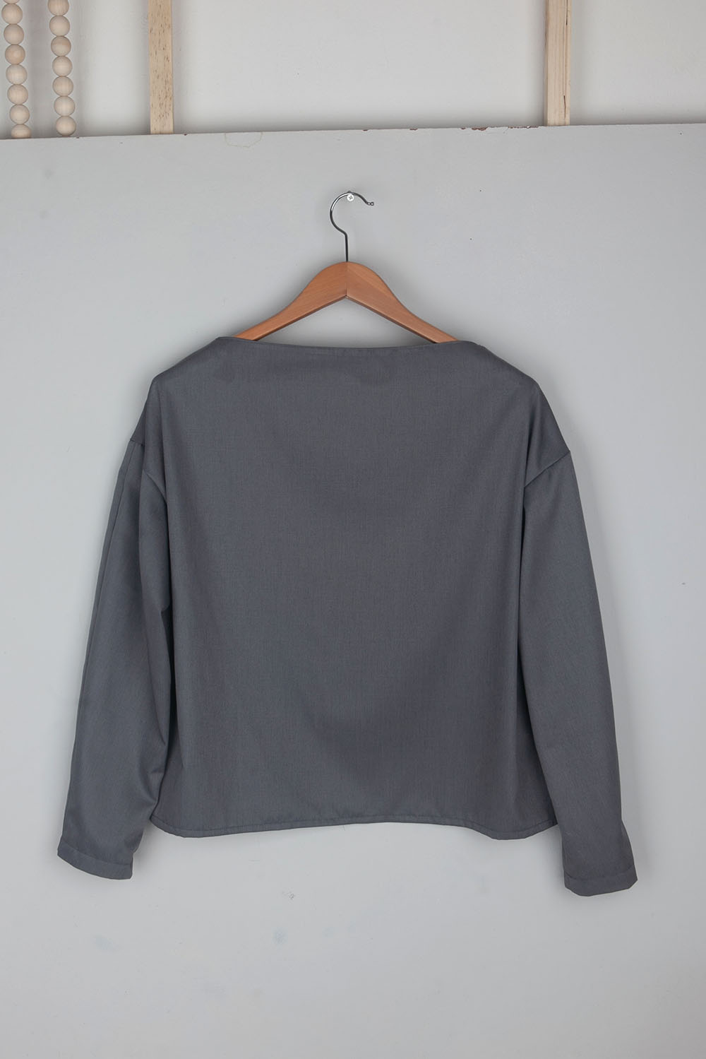 flat blouse- grey