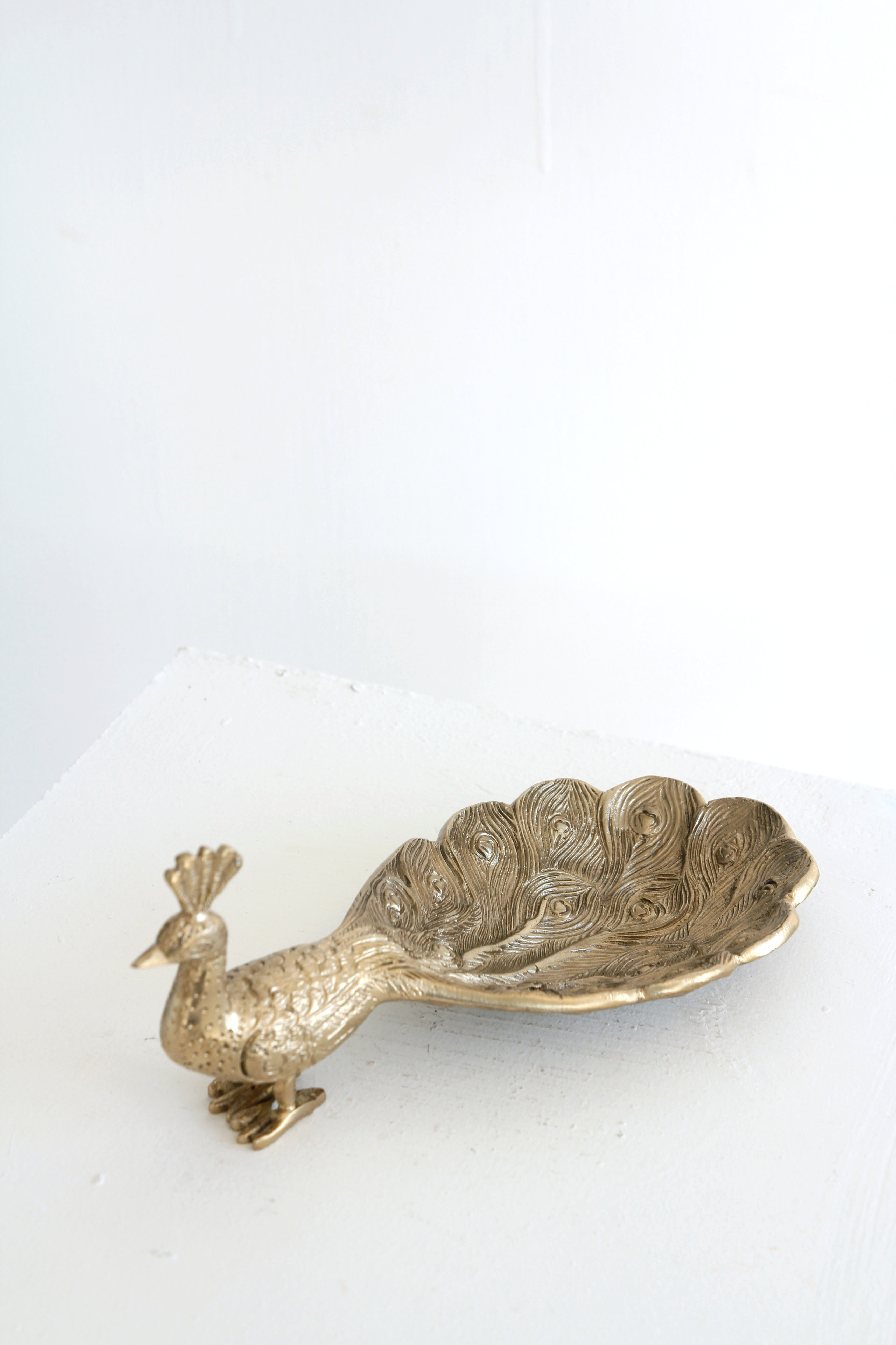 brass peacock tray