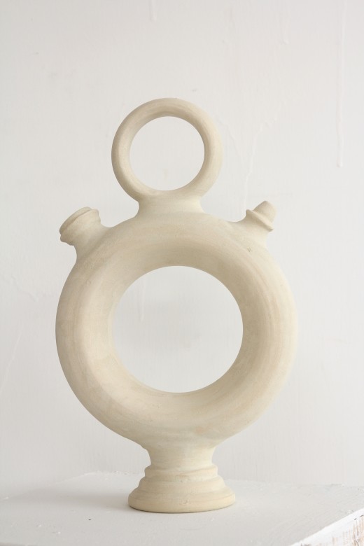 salt clay vase - round