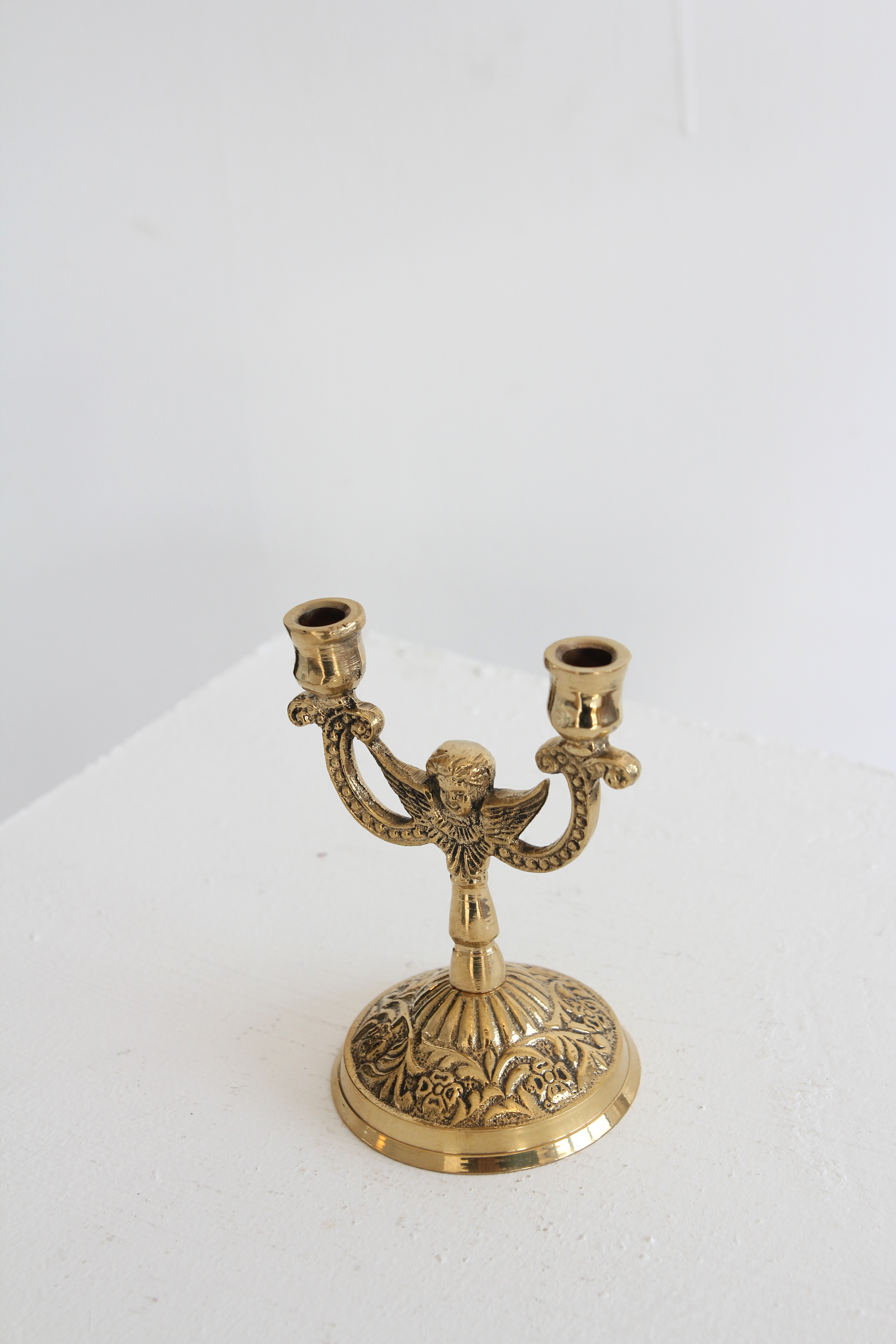 brass candle holder - angel