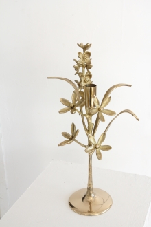 brass leaves candle stand