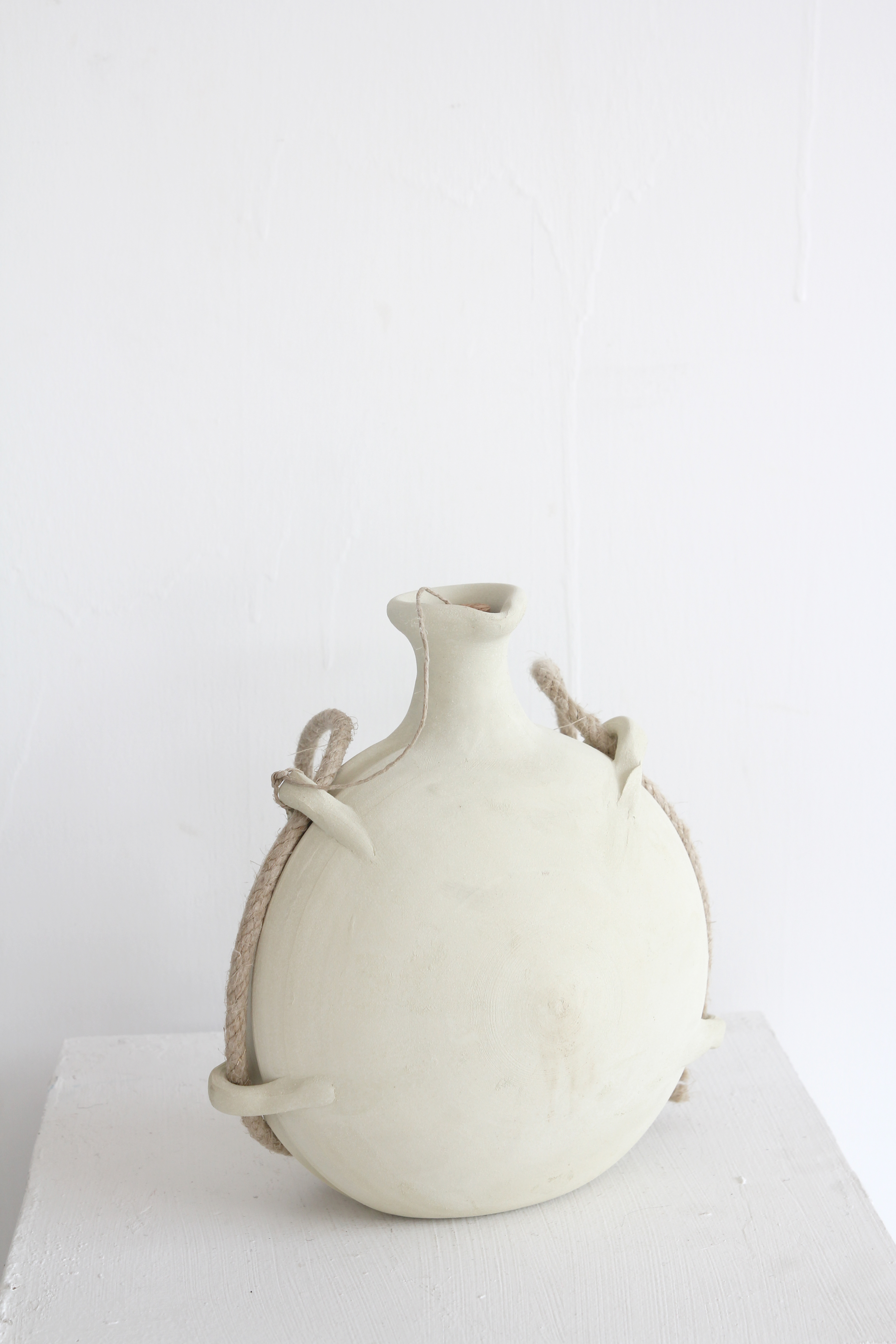 salt clay vase - rope