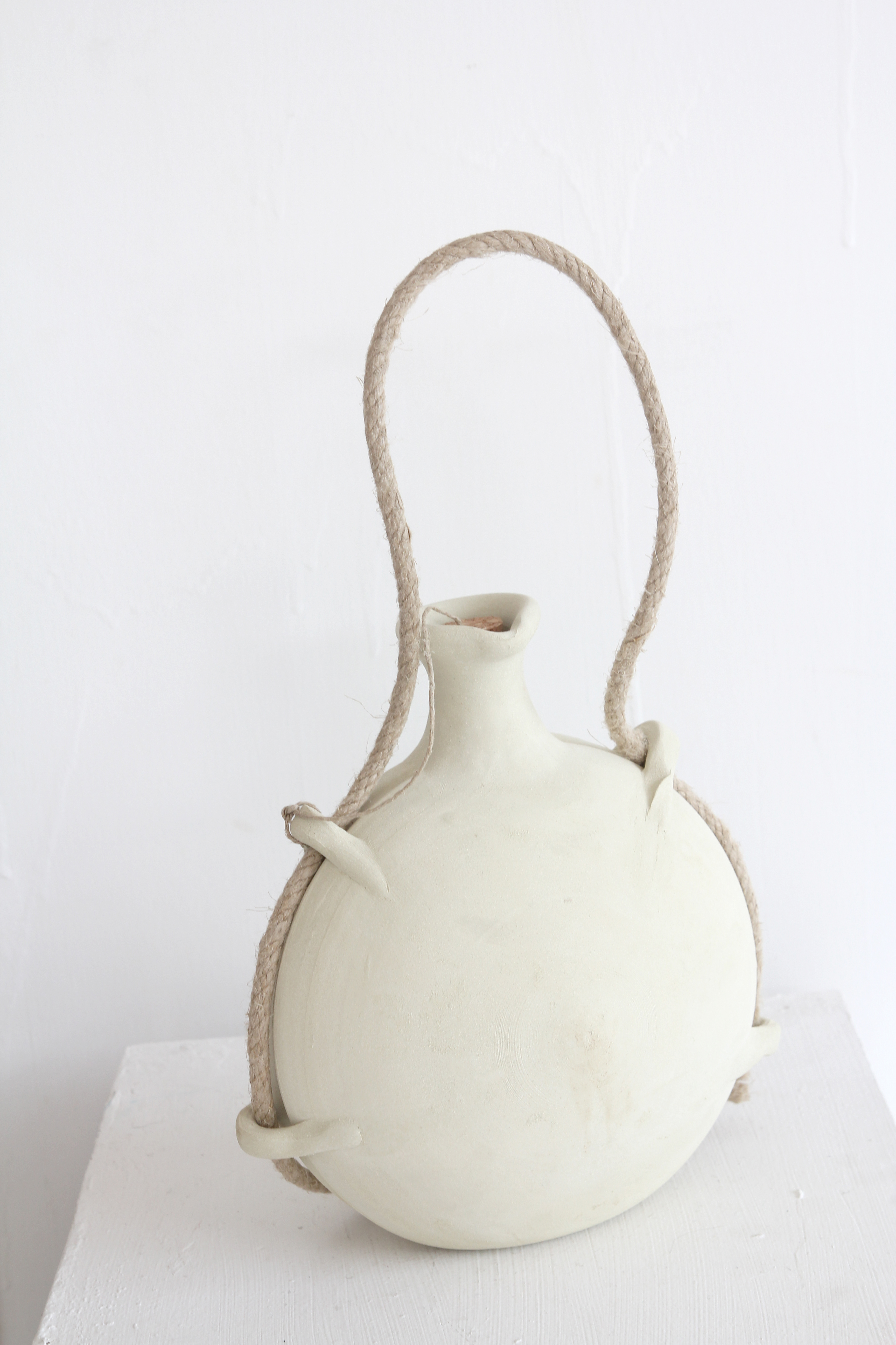 salt clay vase - rope