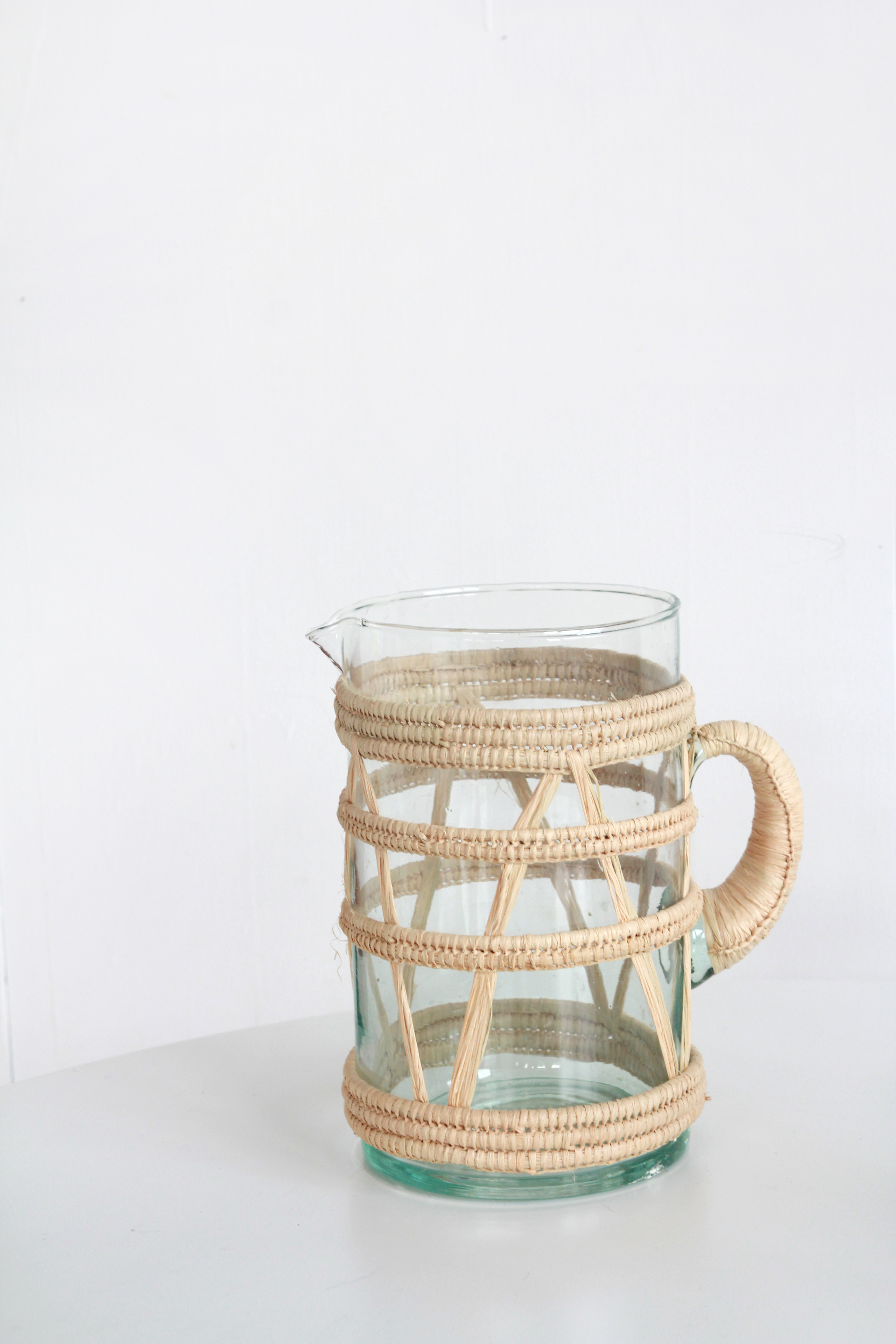 blown glass wicker jug - big