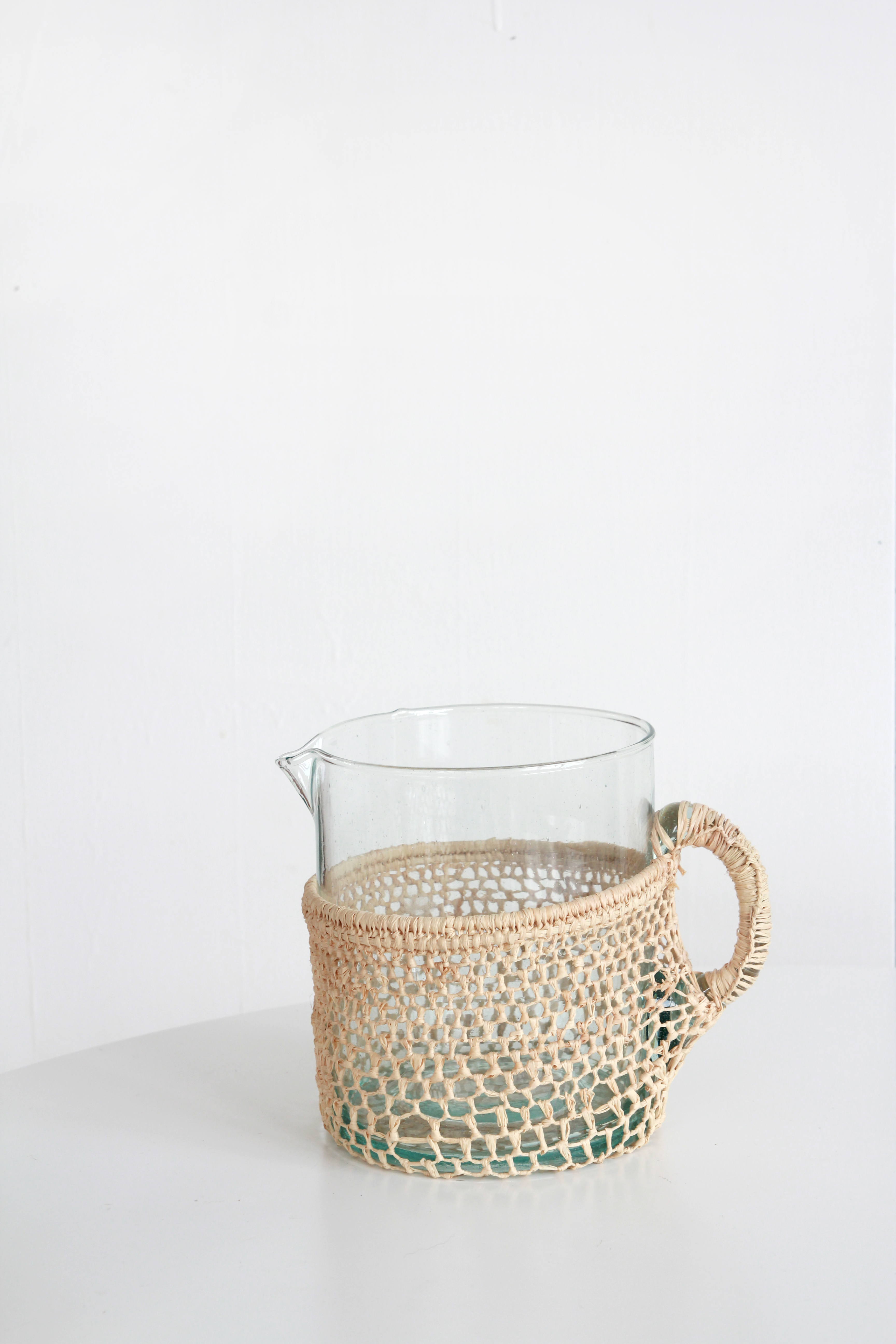 blown glass wicker jug - small