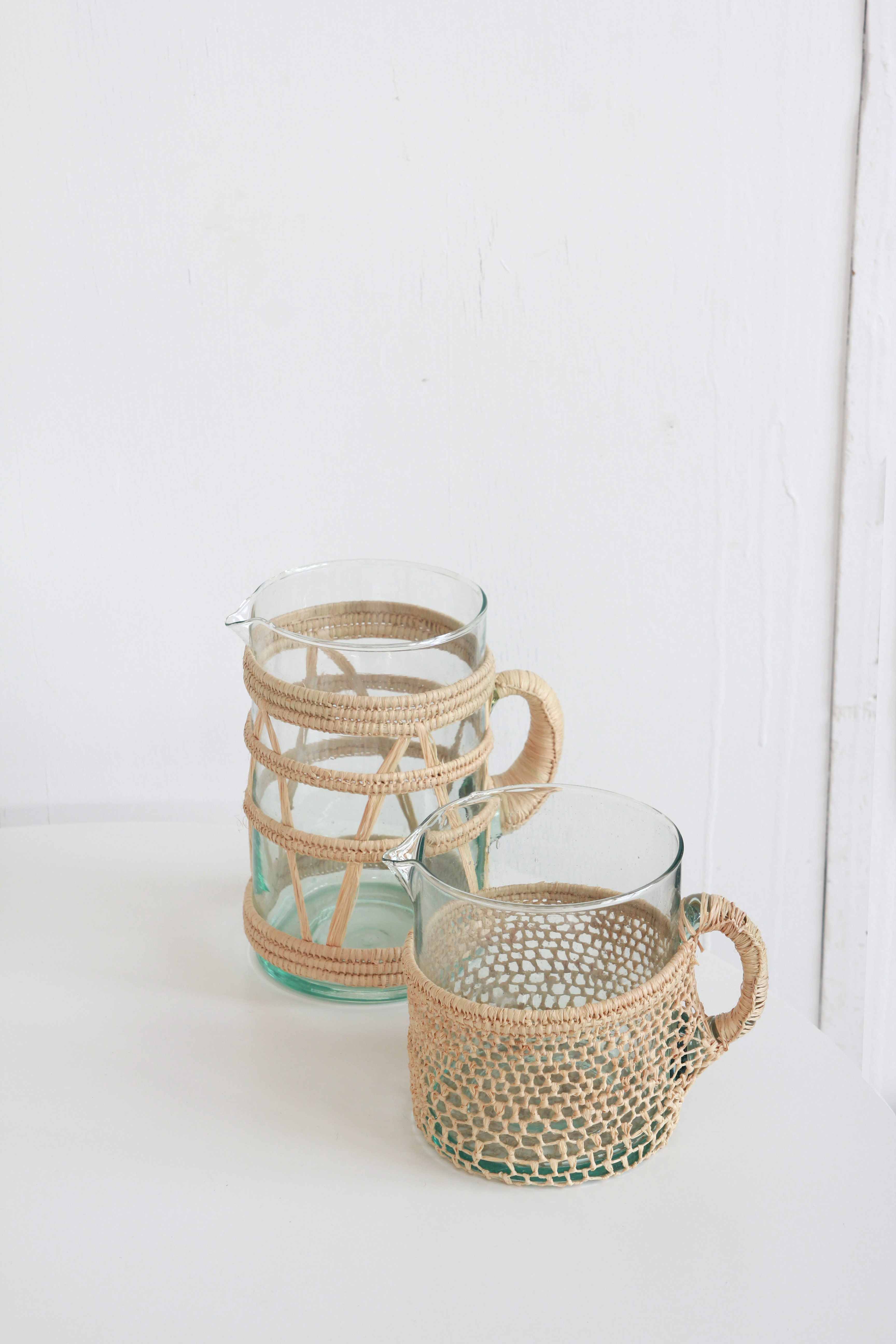 blown glass wicker jug - small