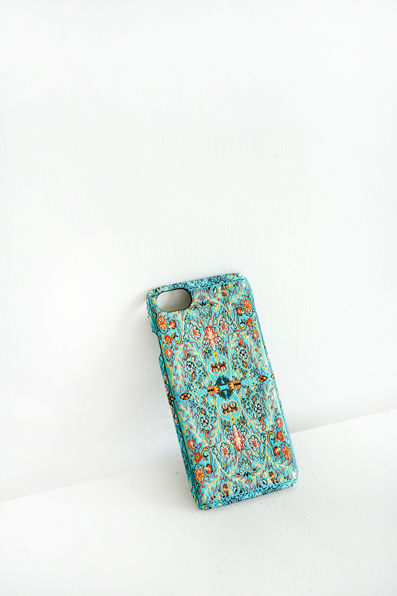 woven iphone case - mint