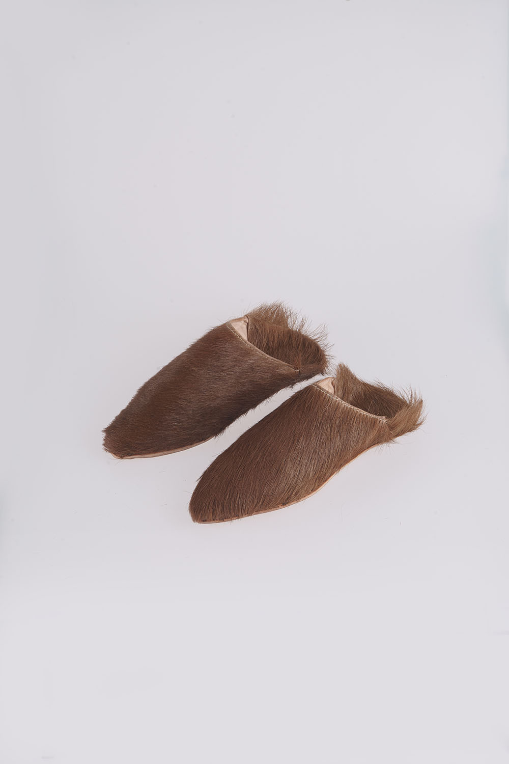 fur slipper - brown