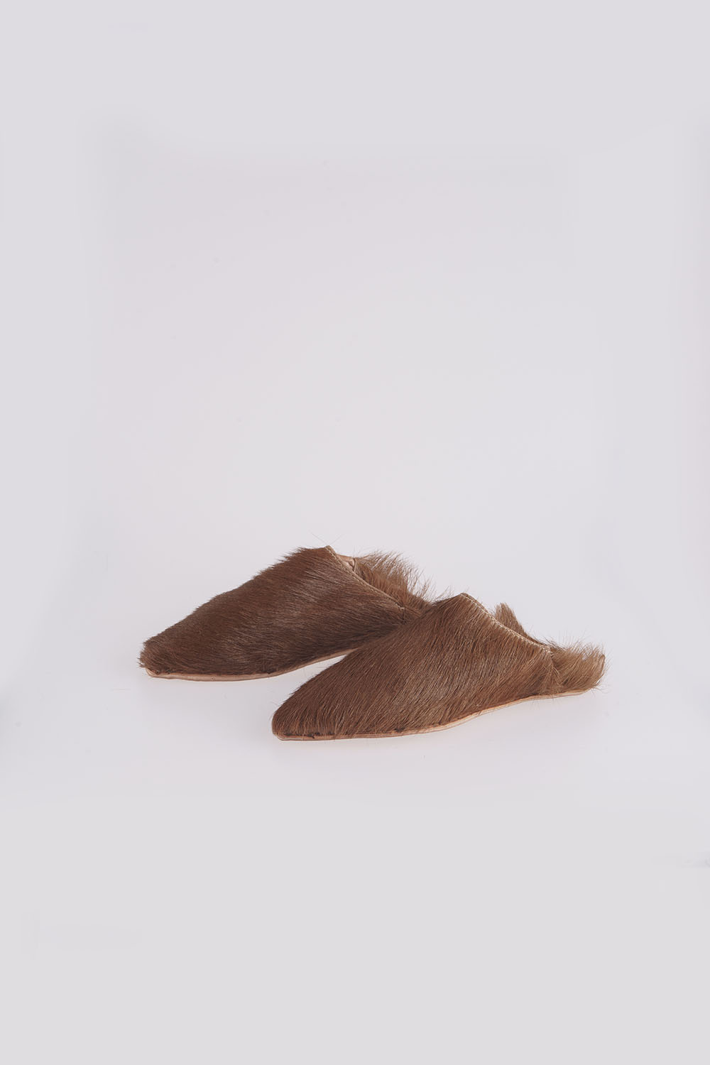 fur slipper - brown