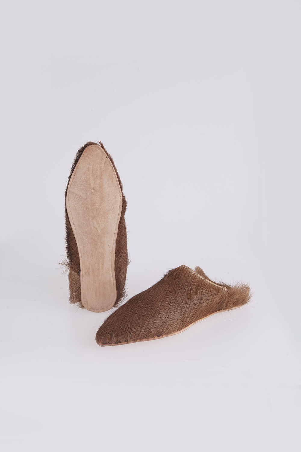 fur slipper - brown