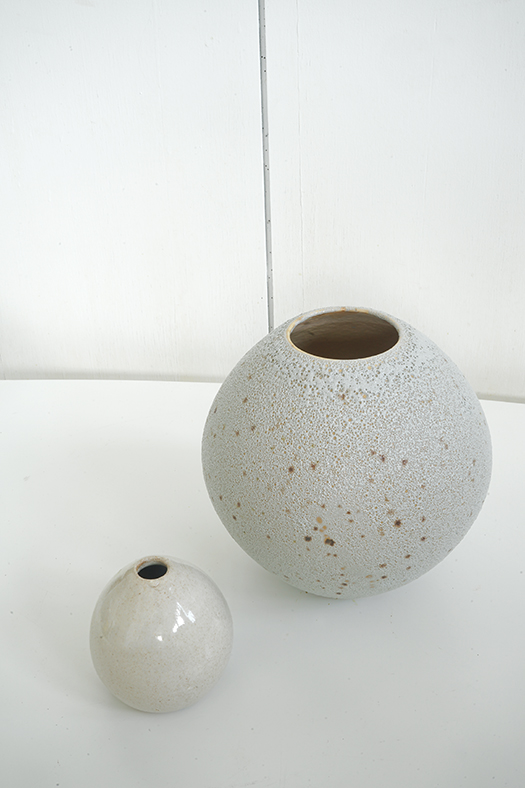 beige stoneware vase - small