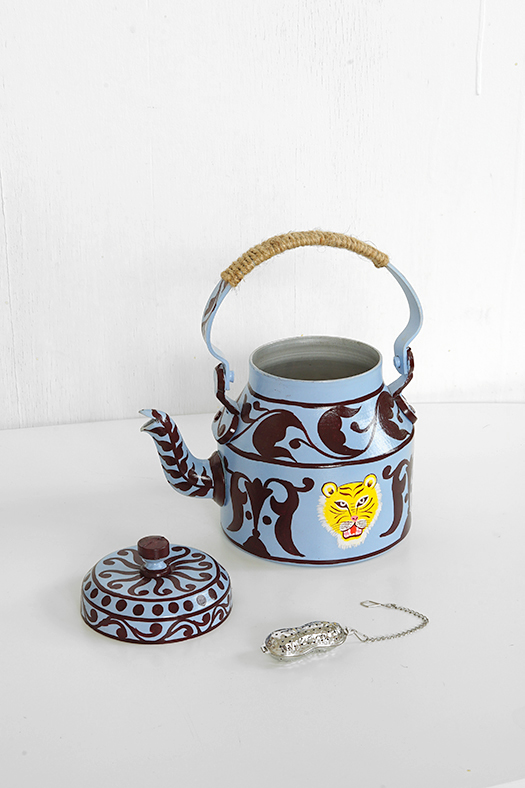 enamel teapot -tiger