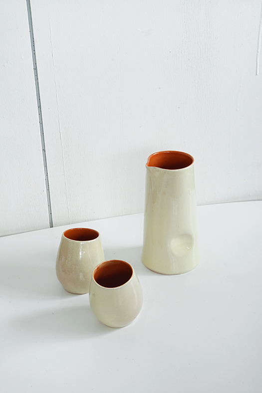 beige glazed cup