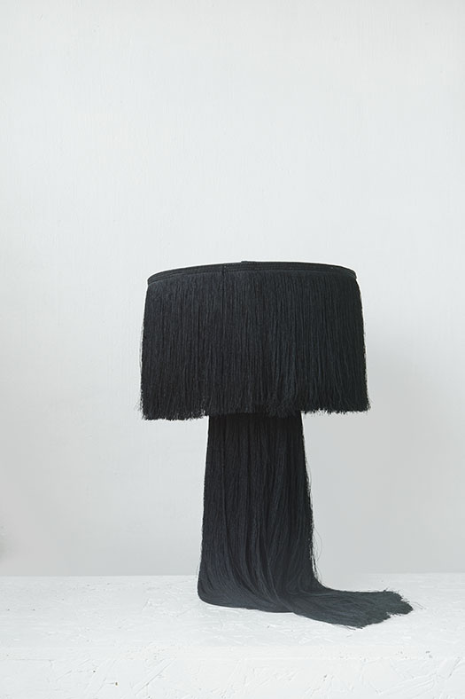 tassel stand lamp - black