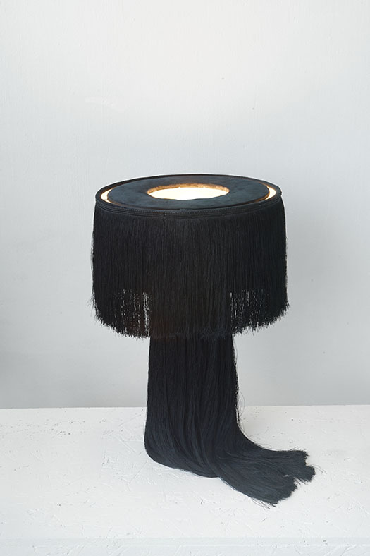 tassel stand lamp - black