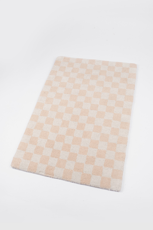 wool rug- check nude