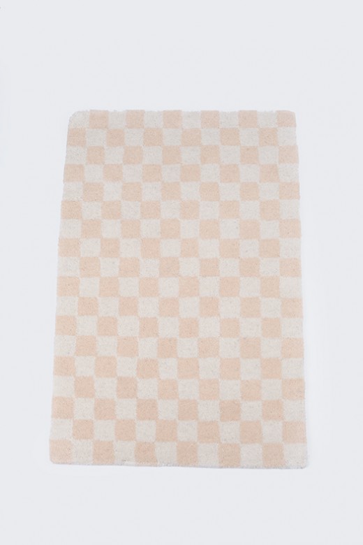 wool rug- check nude