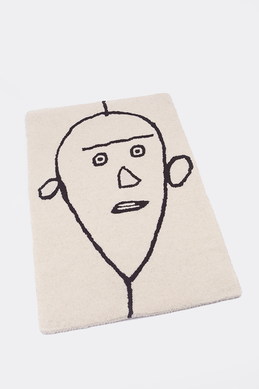 face drawing wool  rug