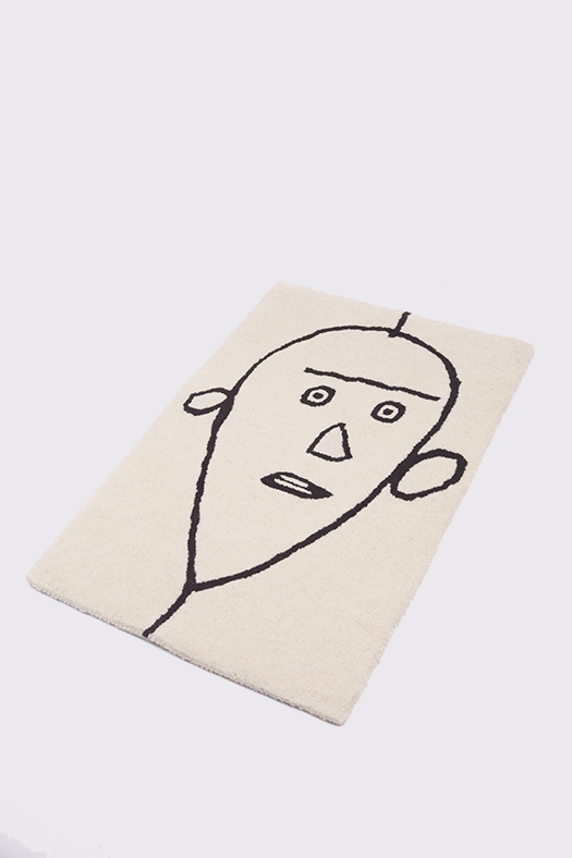 face drawing wool  rug