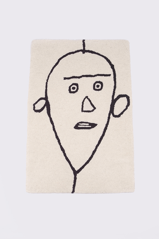 face drawing wool  rug