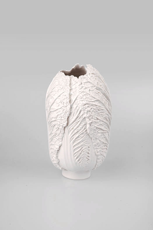 cabbage vase - white