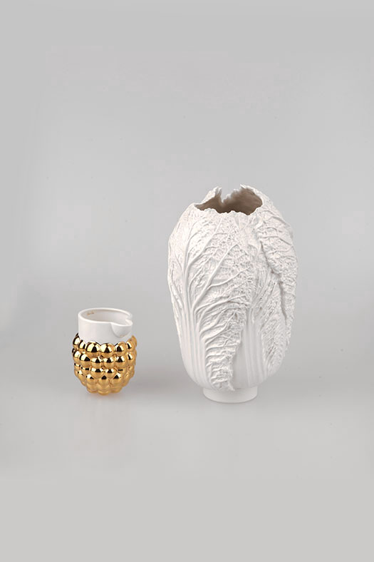 cabbage vase - white