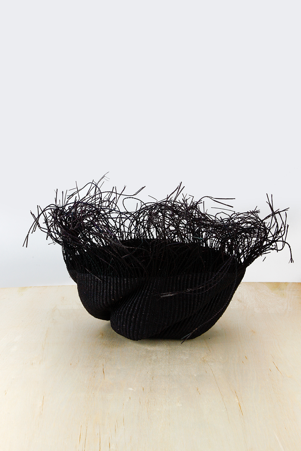 woven basket object - black