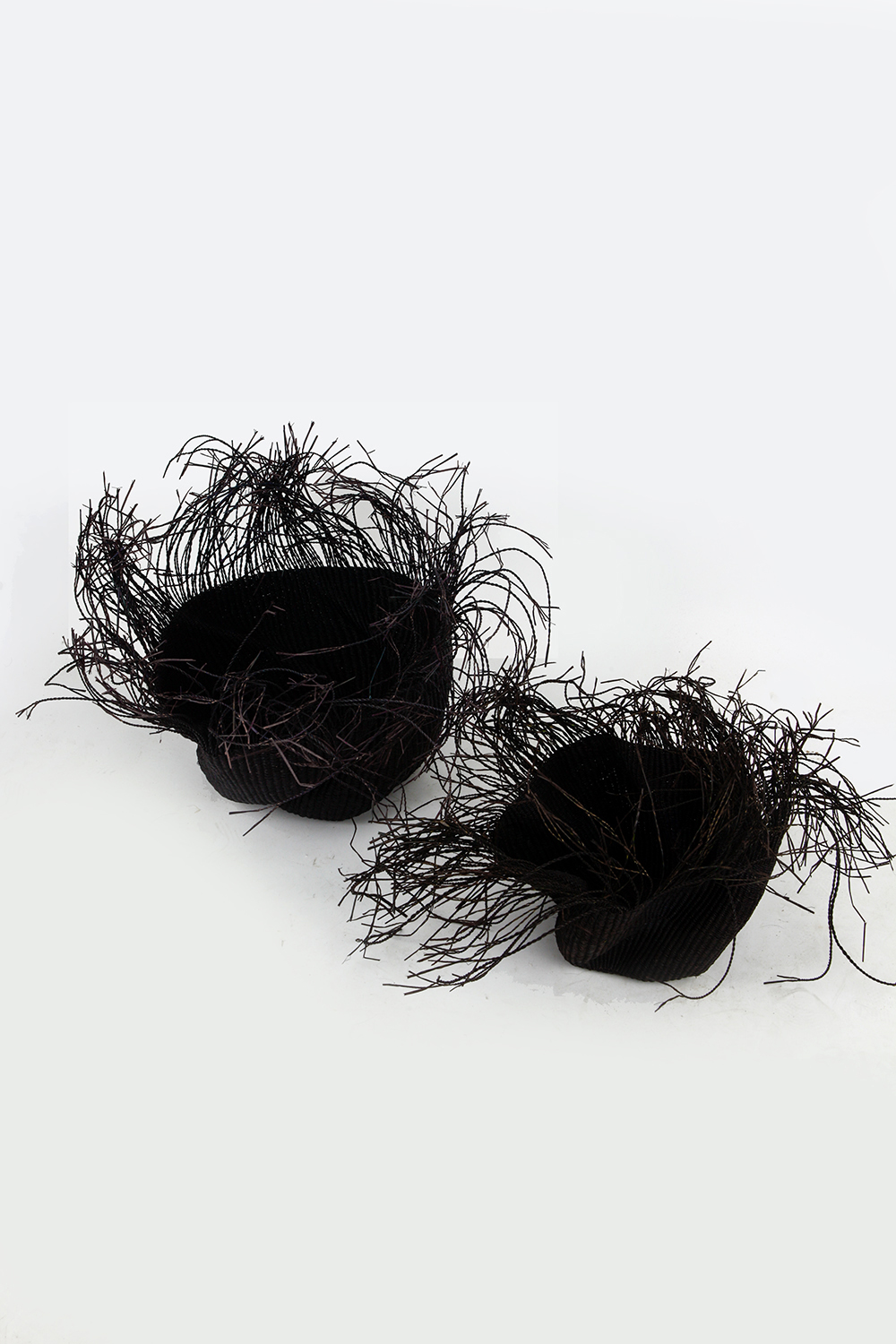 woven basket object - black