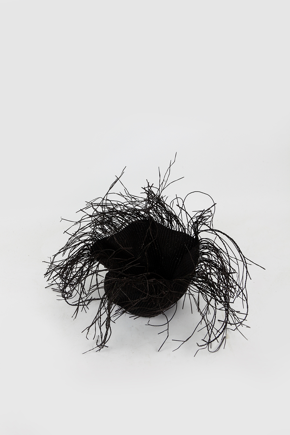 woven basket object - black