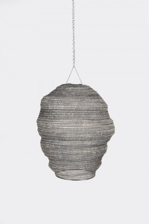 knitted wire lamp shade - silver