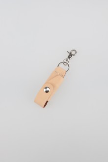 leather lighter keyholder - beige