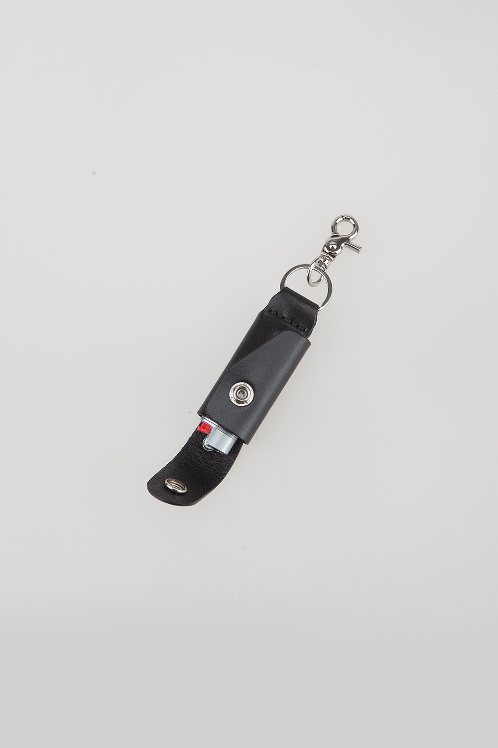 leather lighter keyholder - black