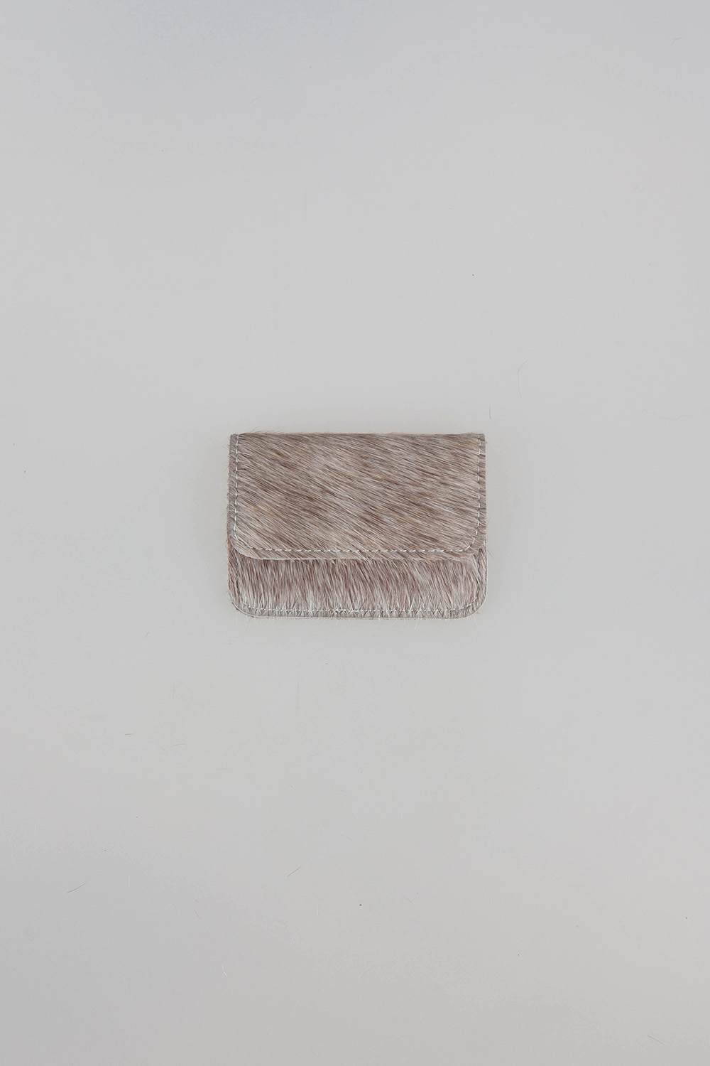 fur card wallet - maroon silver