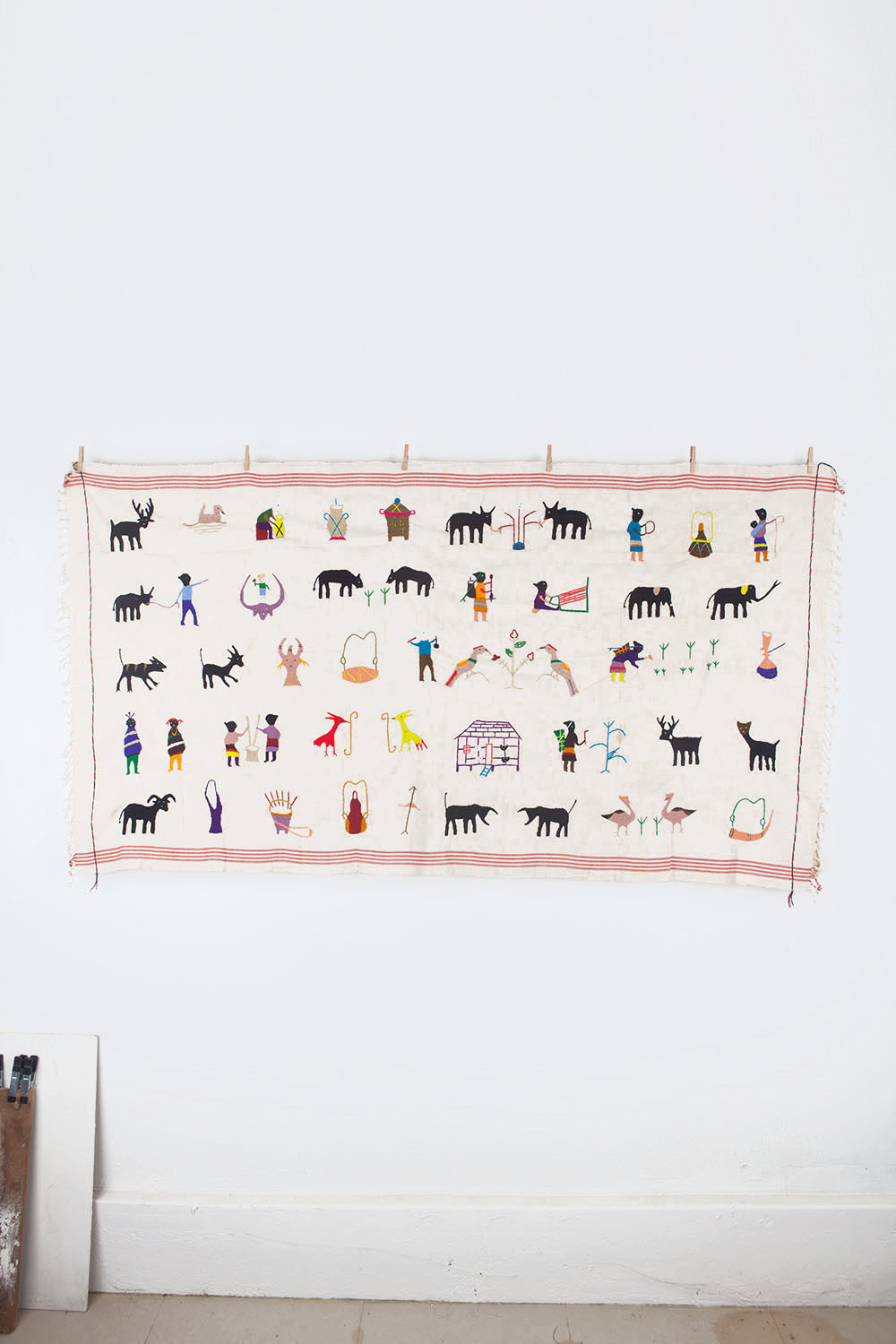 embroidery blanket - beige