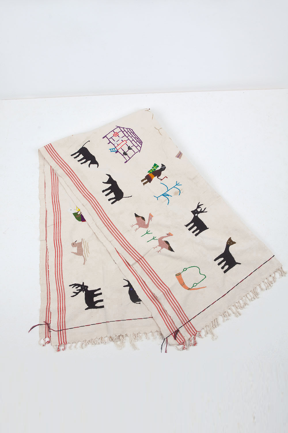 embroidery blanket - beige