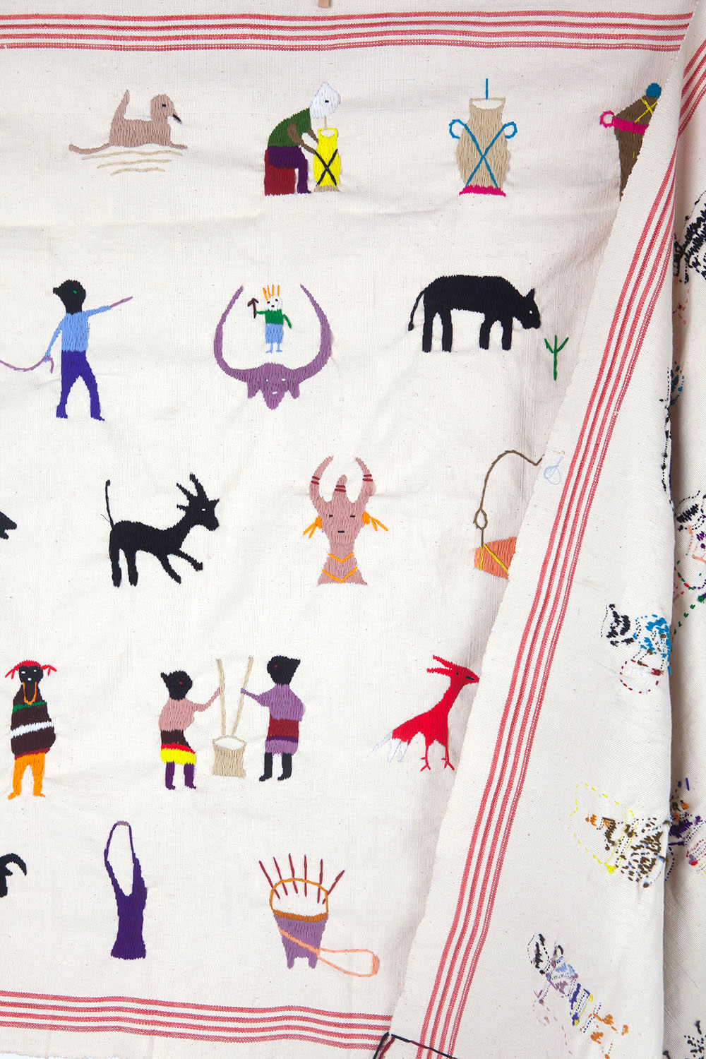 embroidery blanket - beige