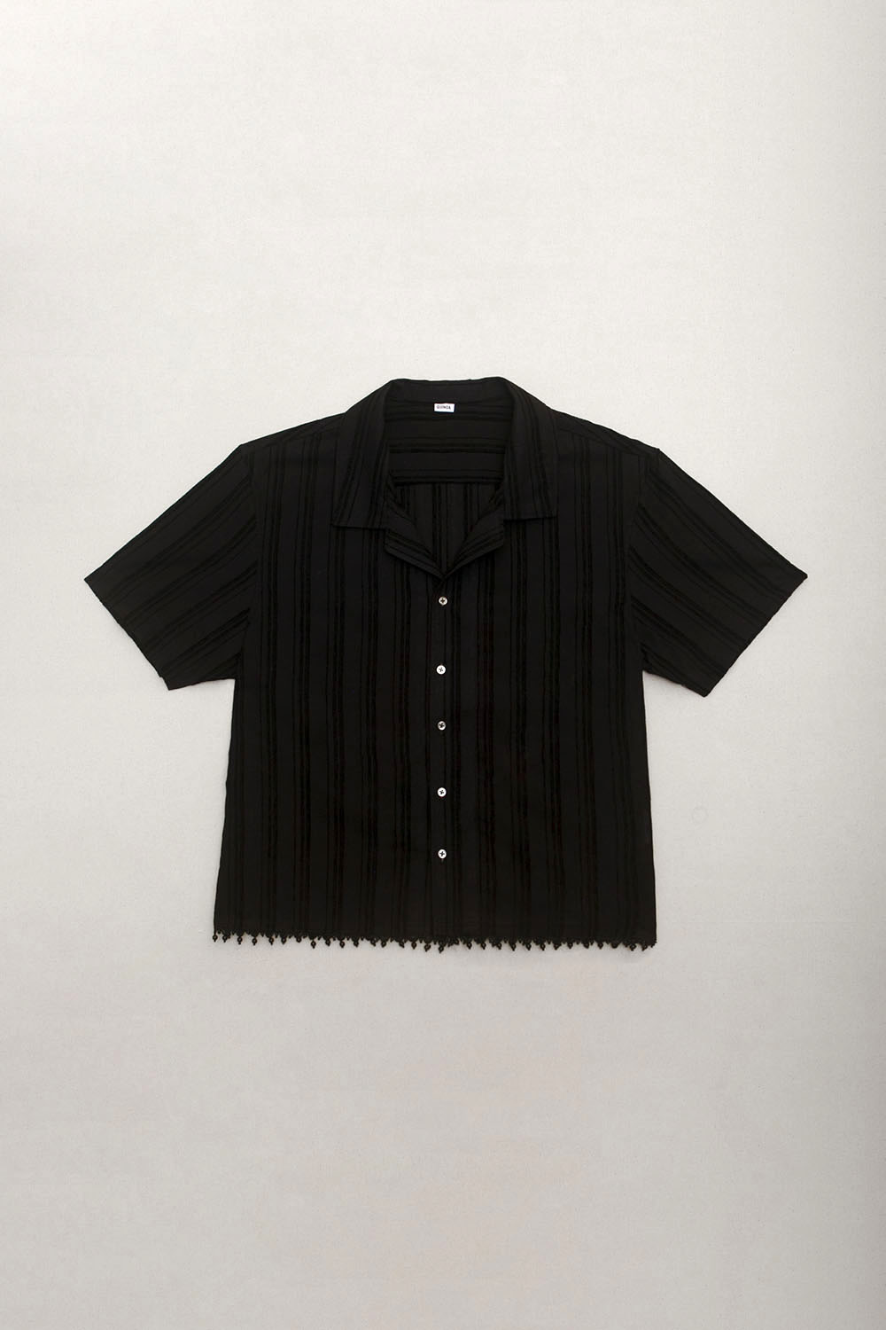quinoa stripe beads shirts - black