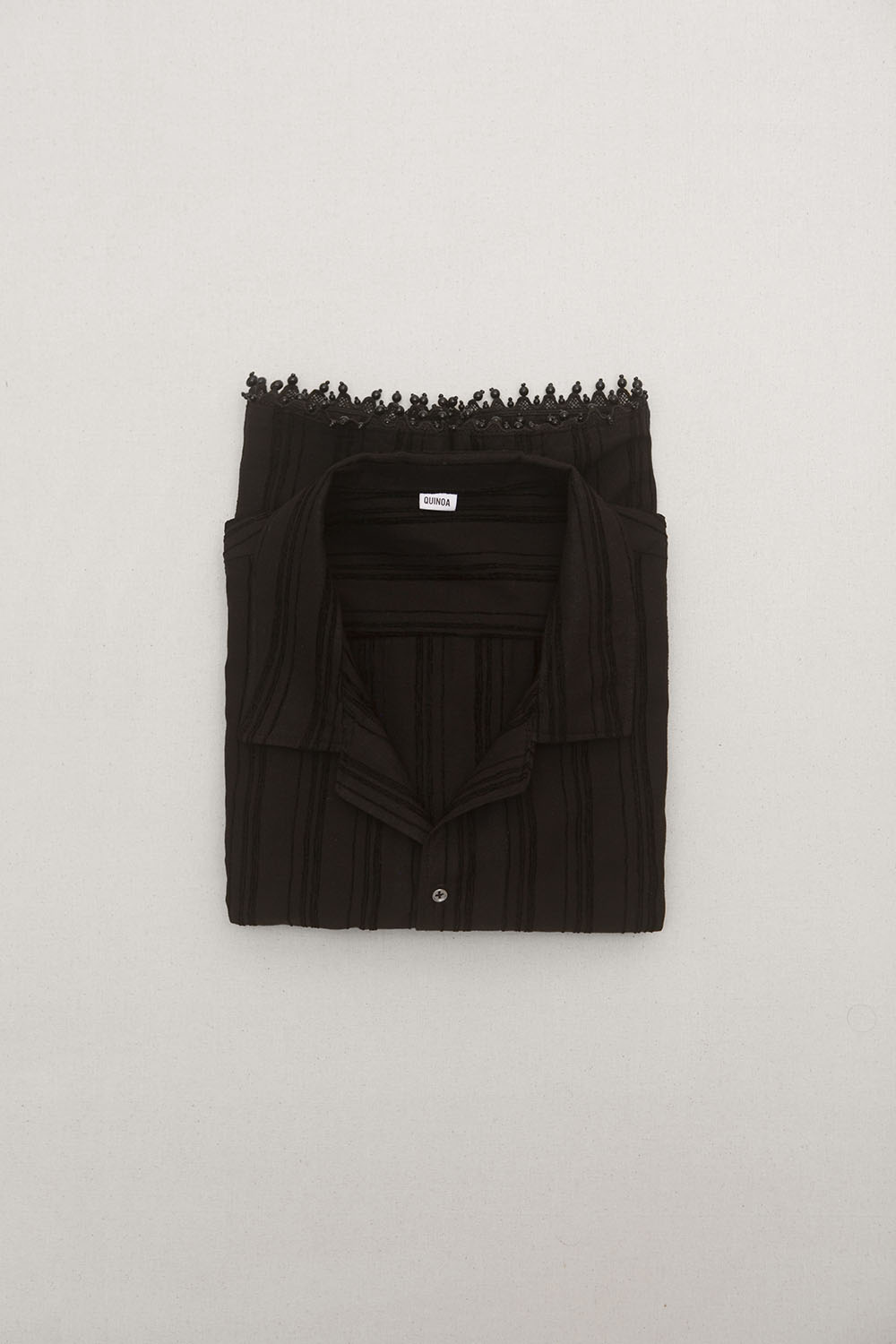 quinoa stripe beads shirts - black