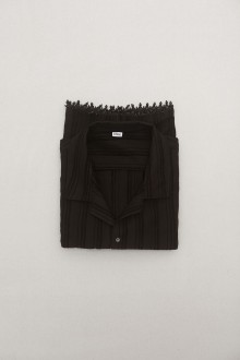 quinoa stripe beads shirts - black