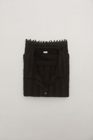 quinoa stripe beads shirts - black