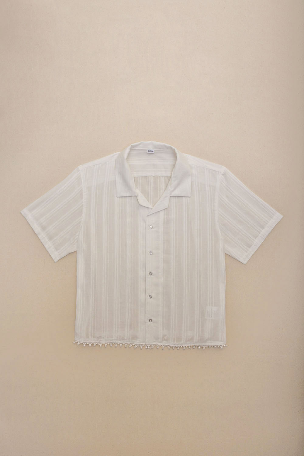 quinoa stripe beads shirts - white