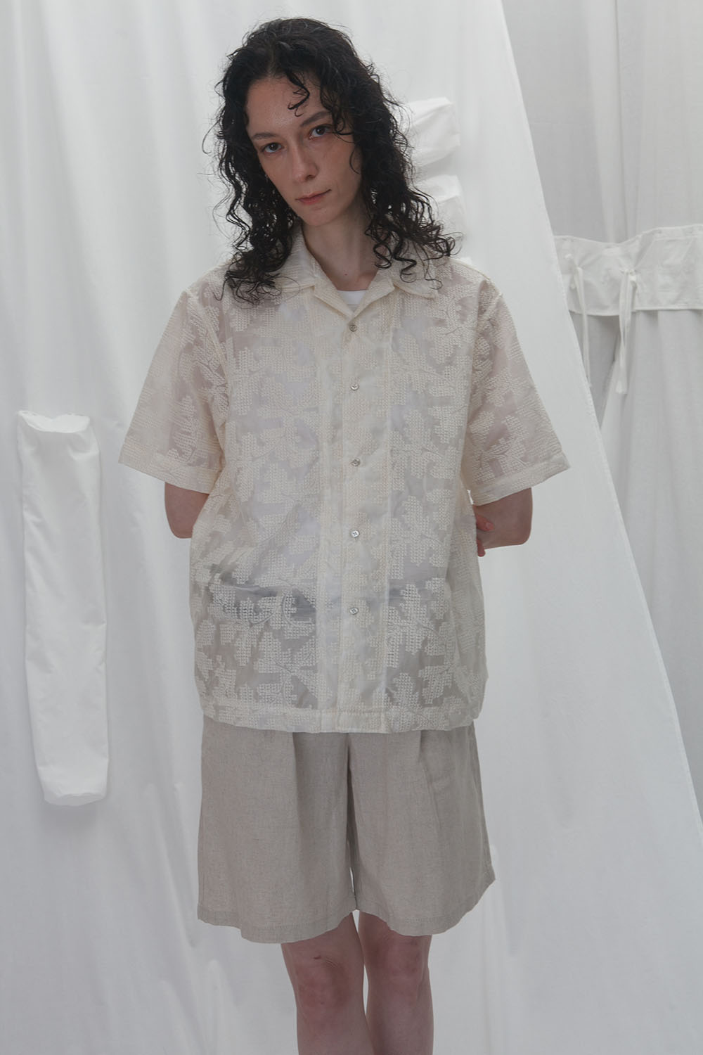 quinoa woven shirts - pixel flower